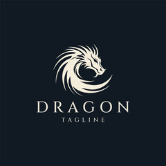 Dragon head logo design vector illustration