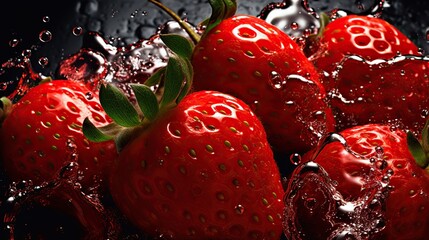 Fresh juicy sliced strawberries, product photography on isolated background