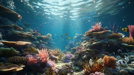 Fototapeta na wymiar view of coral in the sea Generative AI
