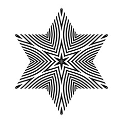Abstract Design Element in Star Shape. Lines Pattern.