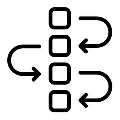 flow chart line icon