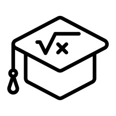 graduation cap line icon