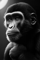 Gorilla mammal animal face , wildlife monkey big black strong. Generative ai