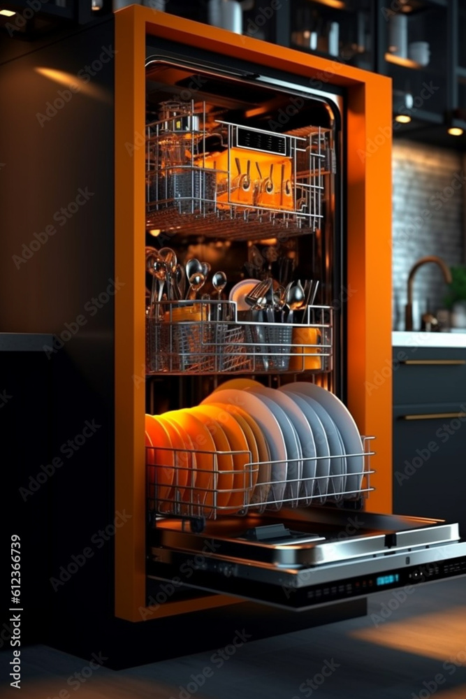Aufkleber a compact and efficient dishwasher with multiple wash cycles and adjustable racks, designed to fit s