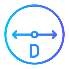 diameter gradient icon