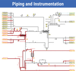 Vector Illustration for Piping and Instrumentation Diagram
