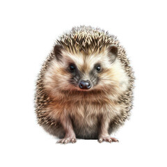 Obraz premium Hedgehog isolated on white created with Generative AI