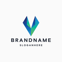 logo design element in letter v shape- for business company visual identity