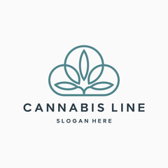 combination cannabis cloud creative logo design