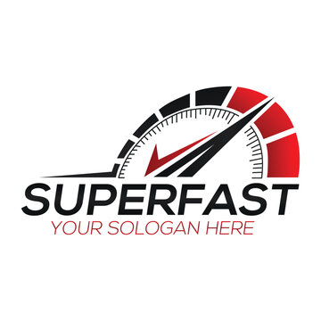 speed vector logo design. speedometer icon symbol design template.