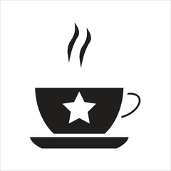 coffe glass vector icon logo template