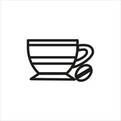 coffe glass vector icon logo template