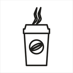 coffe paper cup icon logo vector template