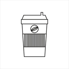 coffe paper cup icon logo vector template