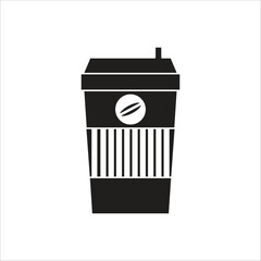 coffe paper cup icon logo vector template