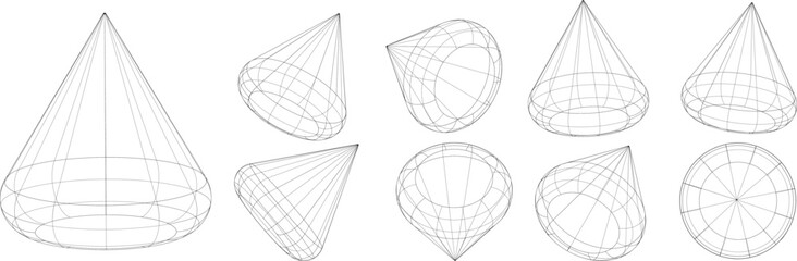 Realistic vector set of cone shapes