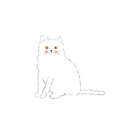 Fur white cat