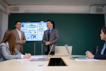 White collar worker working and meeting at office.