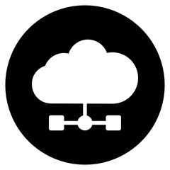 cloud computing glyph icon