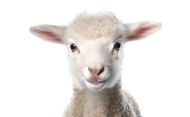 Fototapeta premium Smiling cheerful goat on a white background. Generative AI.