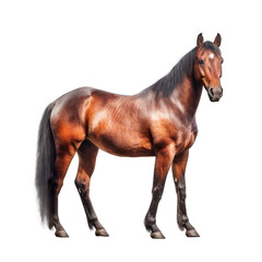Naklejka premium Horse isolated on white created with Generative AI