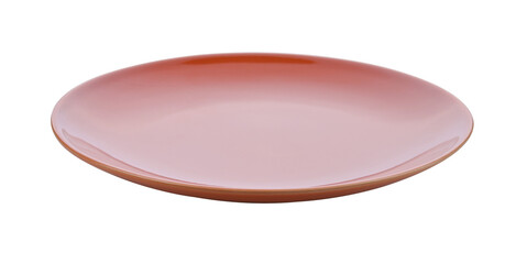 Plate, Light brown ceramic plate on transparent png
