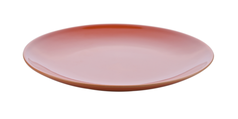 Plate, Light brown ceramic plate on transparent png