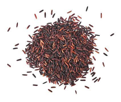 Riceberry Rice, Thailand Rice on transparent png. Top view