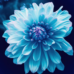 blue and white dahlia flower,abstract blue flower,Flower photography, flower close-ups