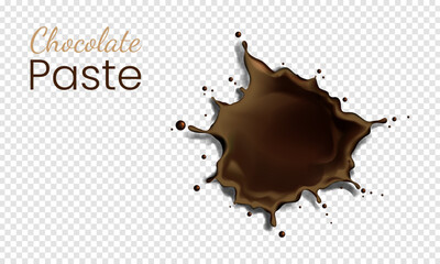 Realistic chocolate corona splash. Vector illustration isolated on white background. Сan easily be used for Gery backgrounds.