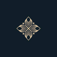 logo abstrack luxury gold line modern