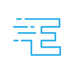 Initial letter E tech logo design vector