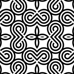 Abstract ornamental flower tiles seamless pattern