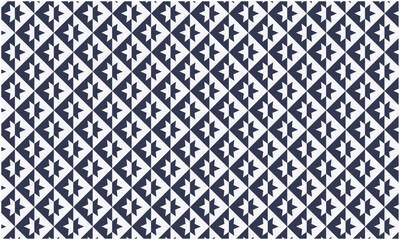 Classic retro seamless starry navy blue mosaic tile vector pattern