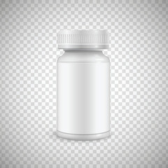 3D rendering Mock up plastic jar with screw cap, Packaging template on white background