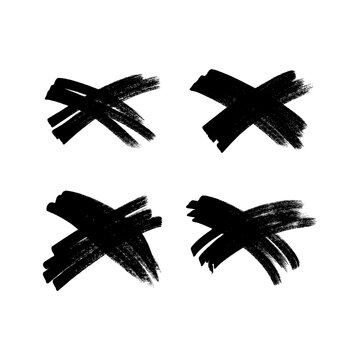 Black brush cross symbol