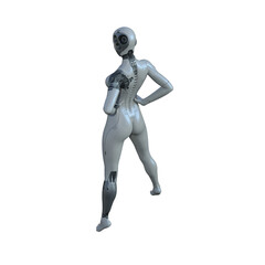 The ultimate gynoid robot women for futuristic science fiction scenes. 3d rendering illustration.