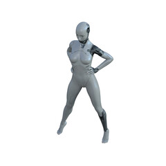 The ultimate gynoid robot women for futuristic science fiction scenes. 3d rendering illustration.