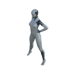 The ultimate gynoid robot women for futuristic science fiction scenes. 3d rendering illustration.