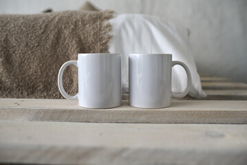 White ceramic cup without pattern for sublimation, A cup for tea