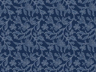 INDIAN FLORAL PRINT SEAMLESS PATTERN VECTOR ILLUSTRATION © M A A Designs