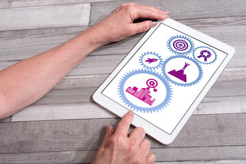 Goals concept on a tablet