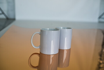 White ceramic cup without pattern for sublimation, A cup for tea