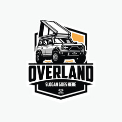 Overland SUV Camper Truck Badge Emblem Logo Illustration Vector Art Isolated © bonky