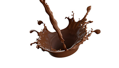 Sharp Focus of Chocolate Splash with Milk Spin or Pouring Dynamic Mixing for Hot Drink for food photography, food styling, food presentation, advertising, branding, graphic design, web design, banner,