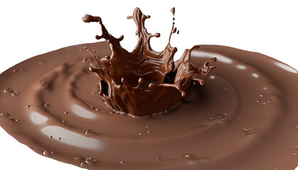 Sharp Focus of Chocolate Splash with Milk Spin or Pouring Dynamic Mixing for Hot Drink for food photography, food styling, food presentation, advertising, branding, graphic design, web design, banner,