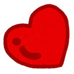 Cute heart-shaped hand drawn, vibrant heart, pastel-colored heart, heart melting like dripping water.