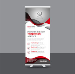 Professional corporate Abstract colorful roll up banner design template