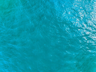 Nature Sea surface aerial view,Bird eye view photo of turquoise waves and water surface texture,Blue sea background Beautiful nature Amazing view sea background