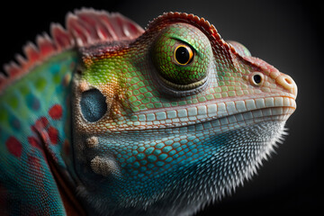Closeup Photograpgh Of A Colorful Iguana Lizard